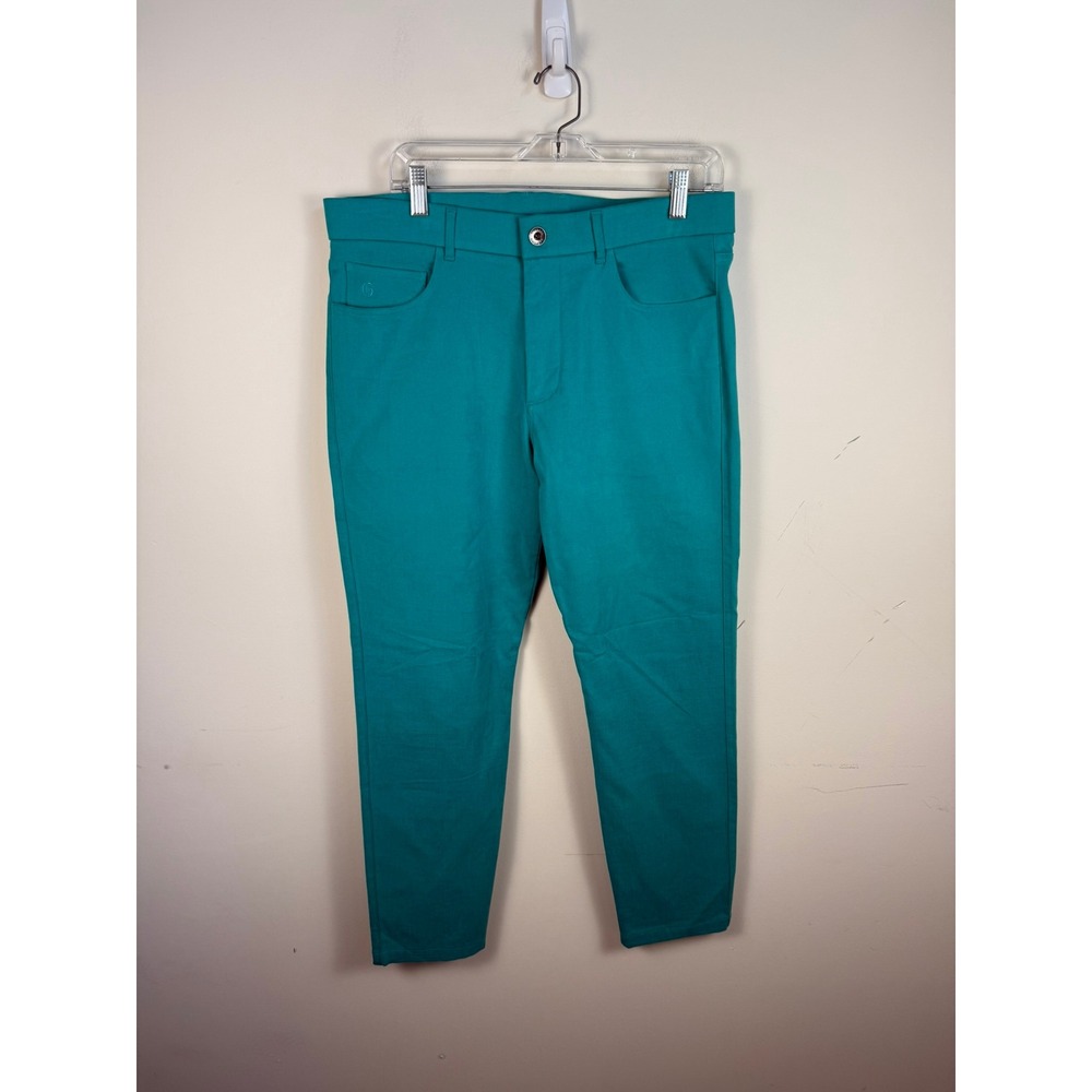 Greyson Armonk Pants Mens 34x29 Teal Green Golf Trousers Performance Stretch